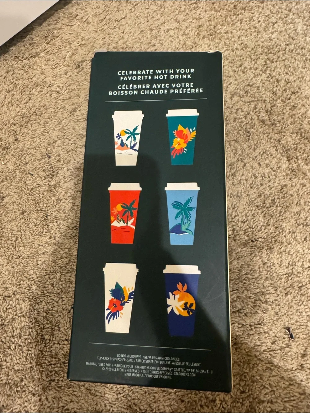 Starbucks Reusable Hot Cups with Green, Orange, Purple, Teal Accents